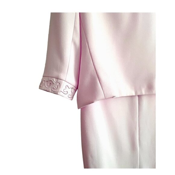 Harry Lee Light Pink Embellished Cocktail Mother of Bride Dress Jacket Size 12P - Picture 5 of 15